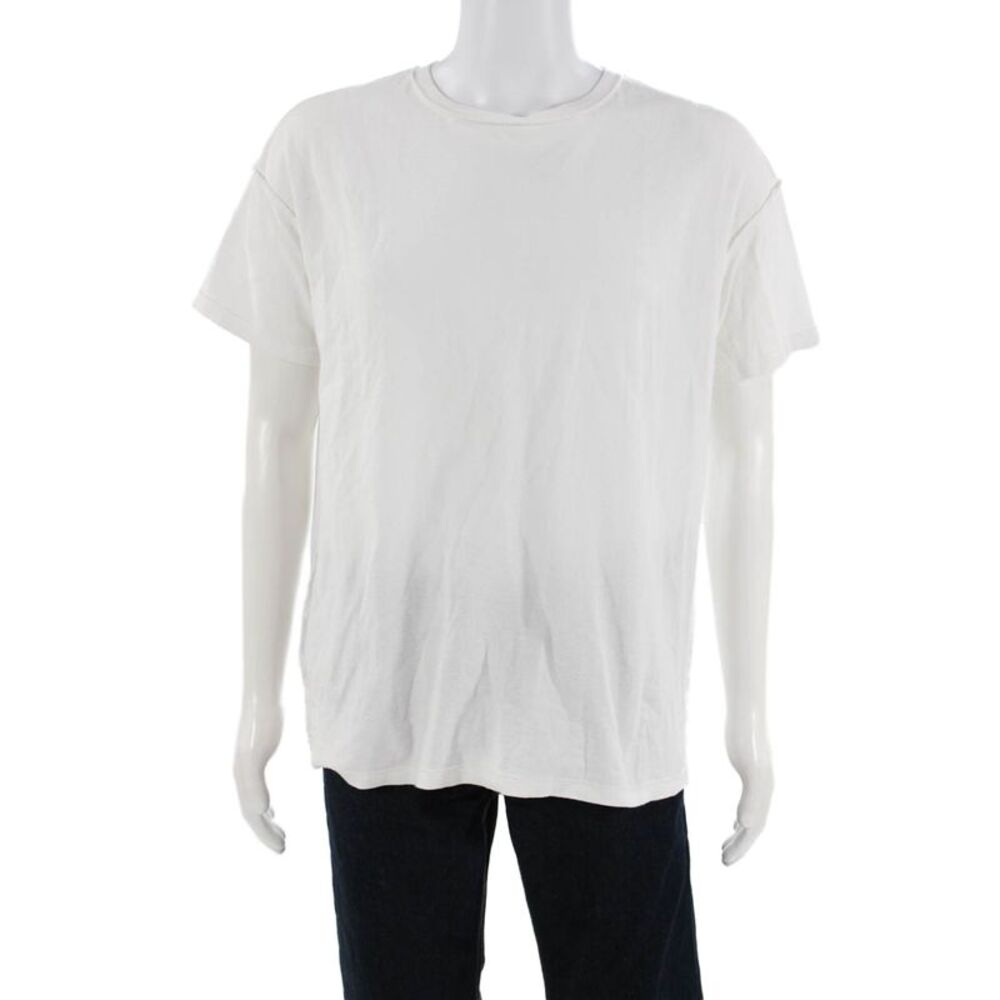 Purple Mens White Cotton Crew Neck Short Sleeve T-Shirt Size S